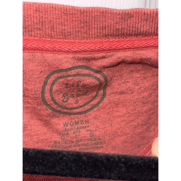 Life is Good V-Neck Sweatshirt Hoodie Size Large Embroidered Pullover - Picture 4 of 6